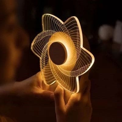3D Windmill Night Light, Wooden Rotating Music Box, Wooden Ferris Wheel Table Lamp, Visual Illusion Optical Light 3D Windmill Night Light, Wooden Rotating Music Box, Wooden Ferris Wheel Table Lamp, Visual Illusion Optical Light